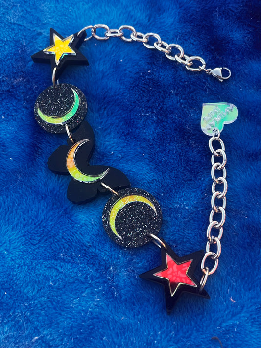 Golden luna Butterfly star Choker