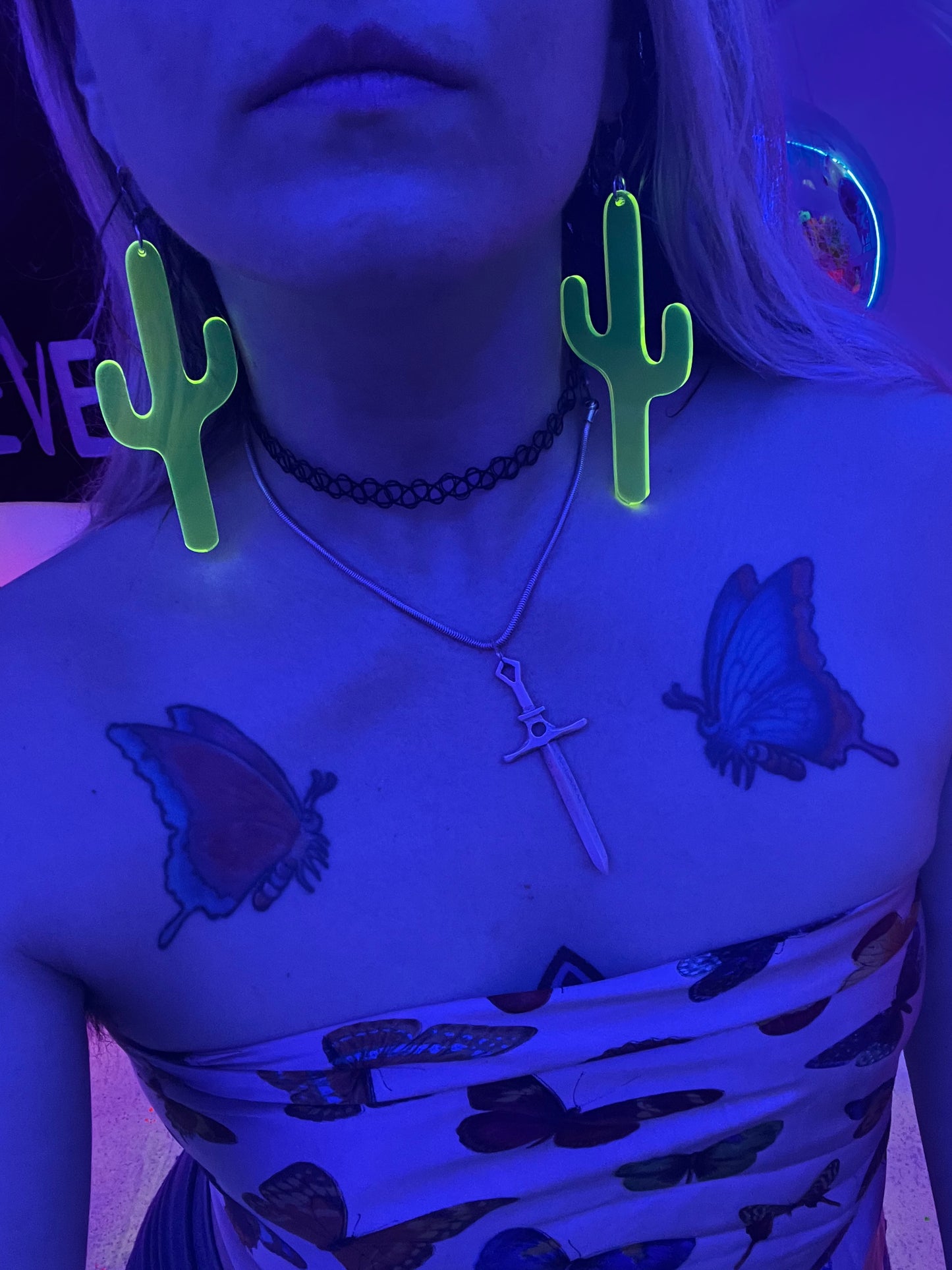 Neon Desert cactus Earrings