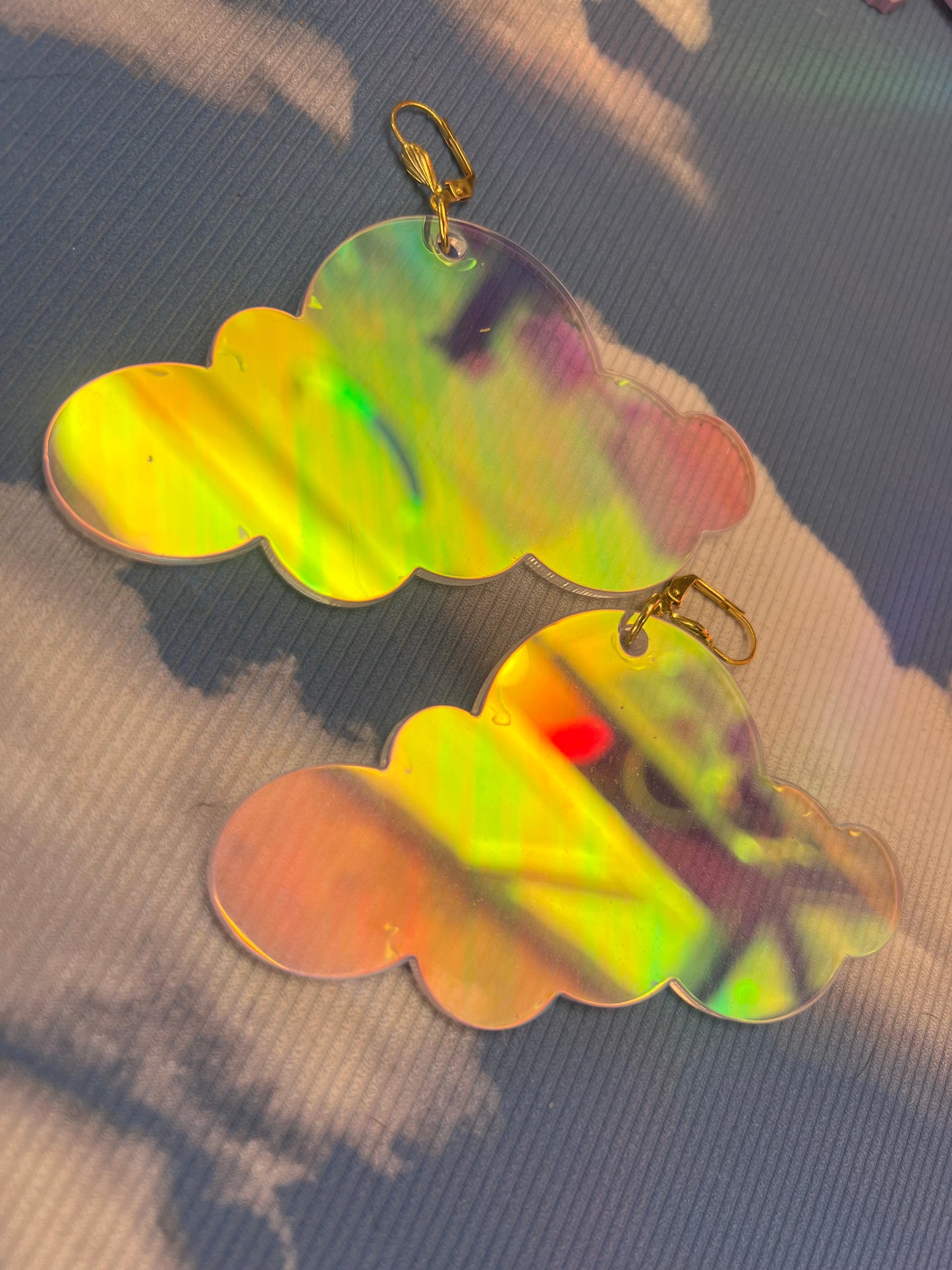 Holographic Cloud Earrings