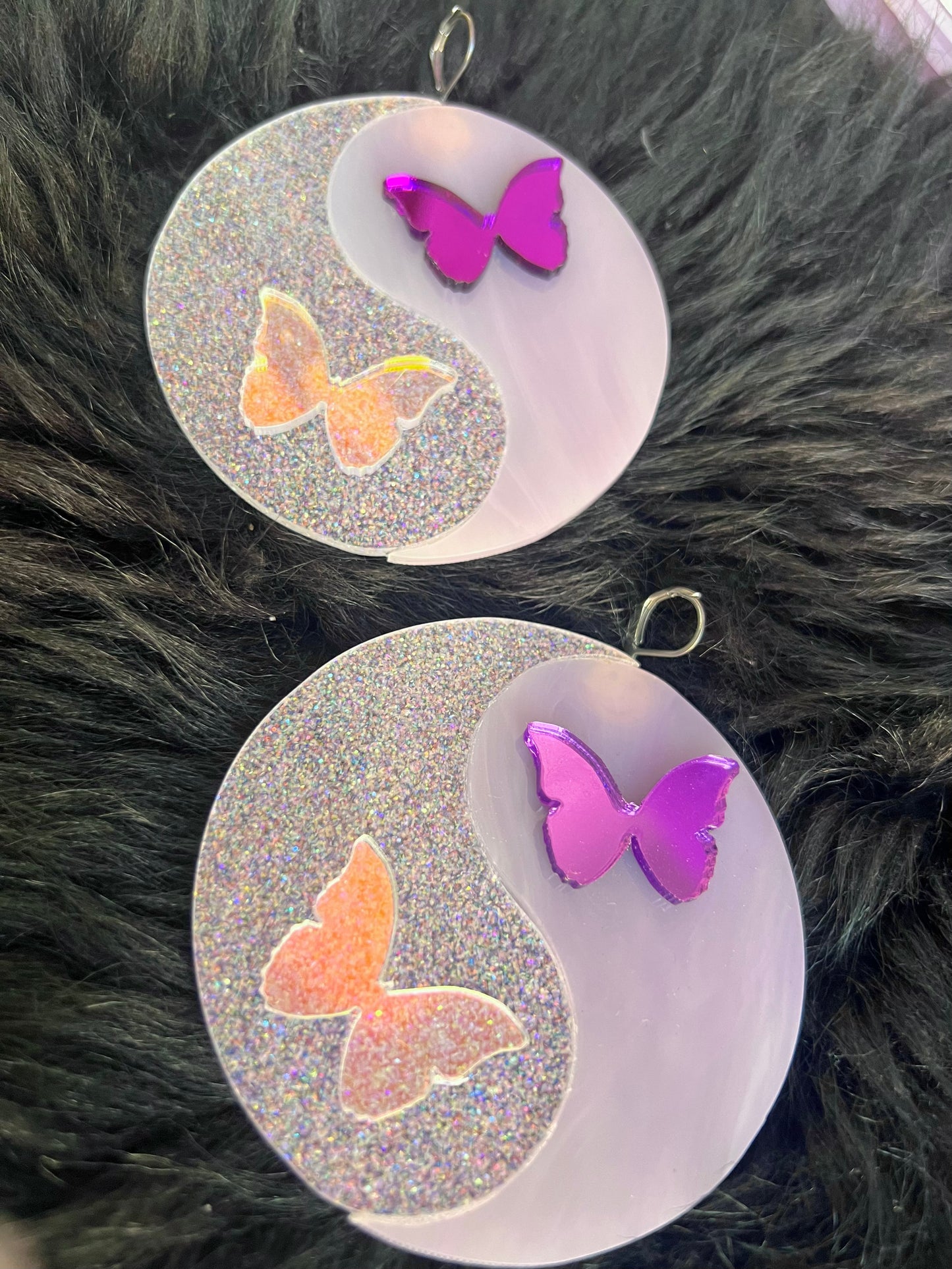 Butterfly Yin Yang Earrings ☯️🦋💜