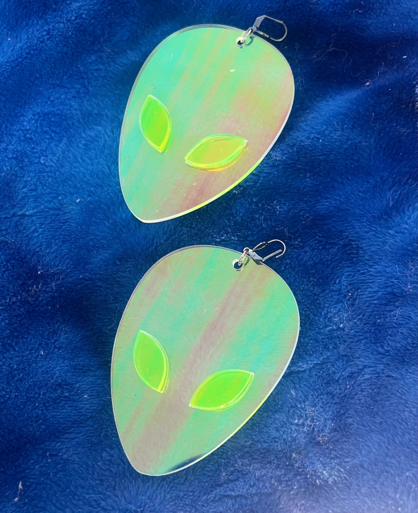 Holographic Alien Earrings