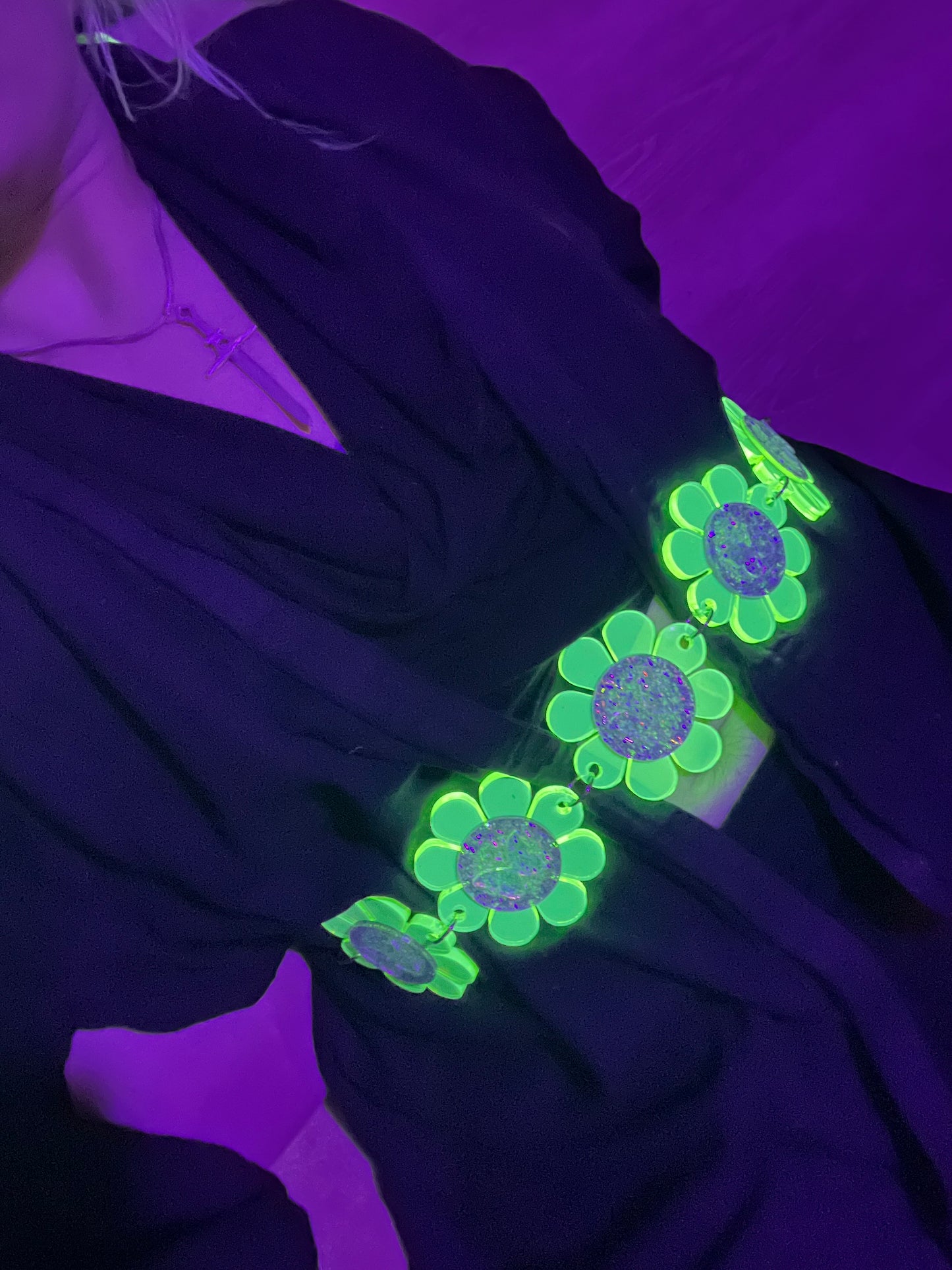 Neon Green butterfly Flower Power Belt