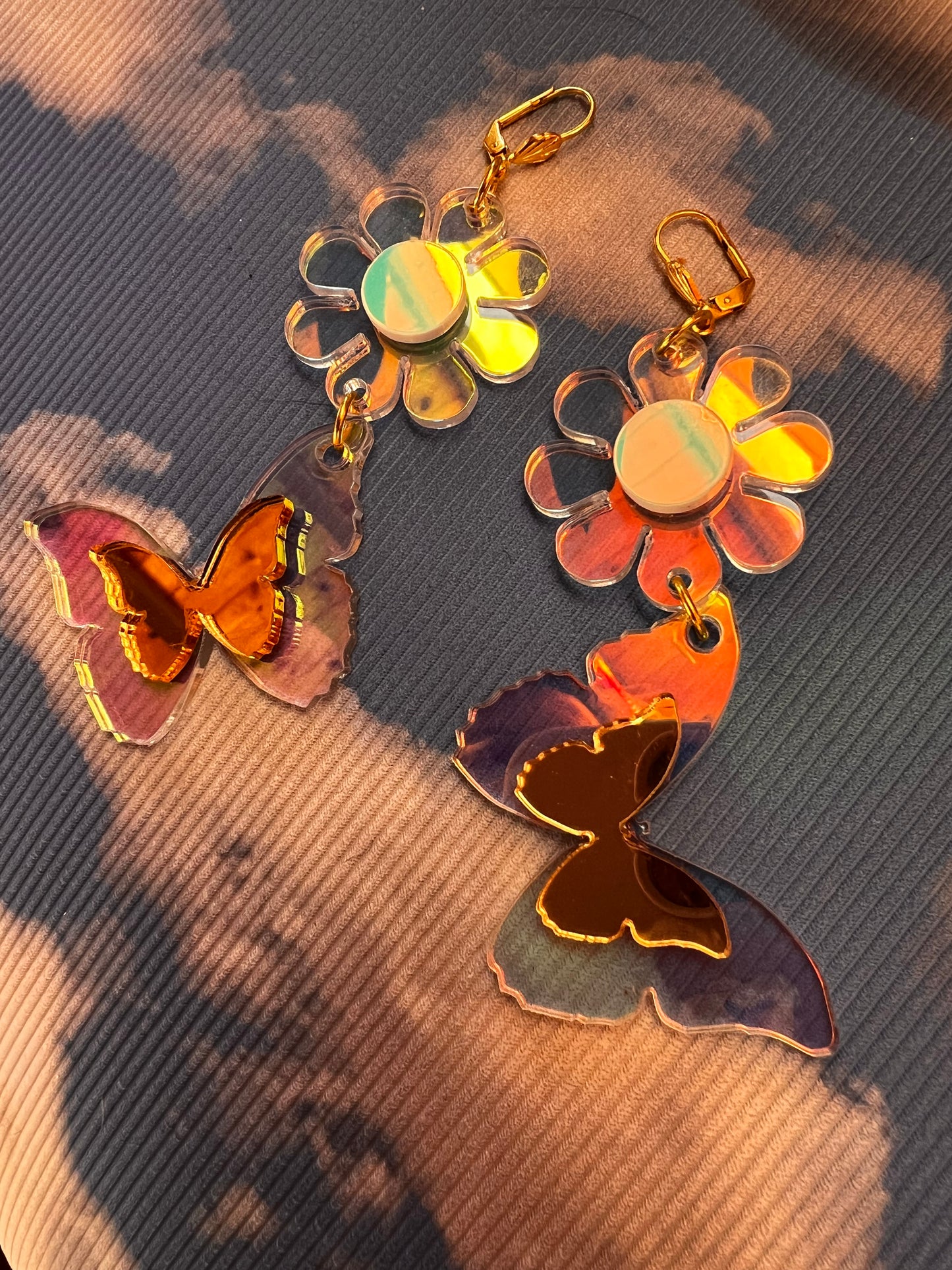 Butterfly love drip Earrings (one of a kind)