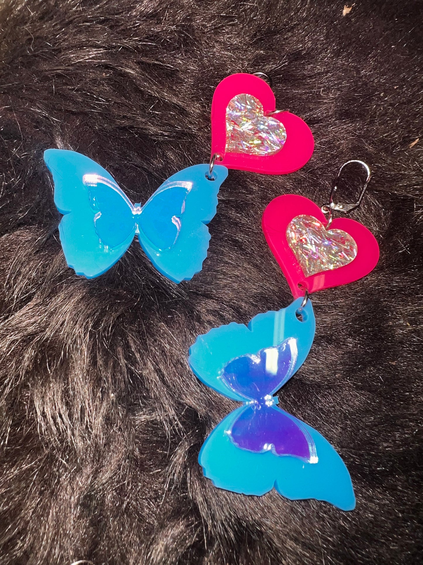 Butterfly love drip Earrings (one of a kind)