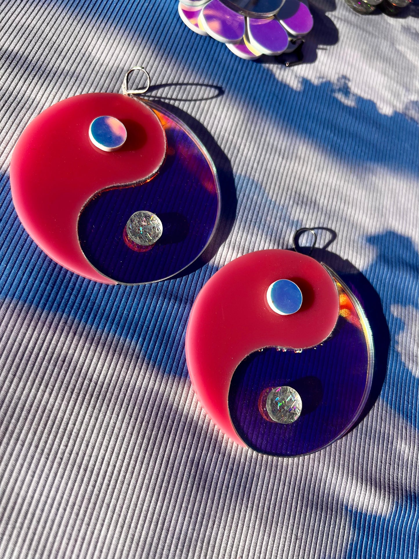 Holographic Barbie Yin Yang Earrings ☯️🩷