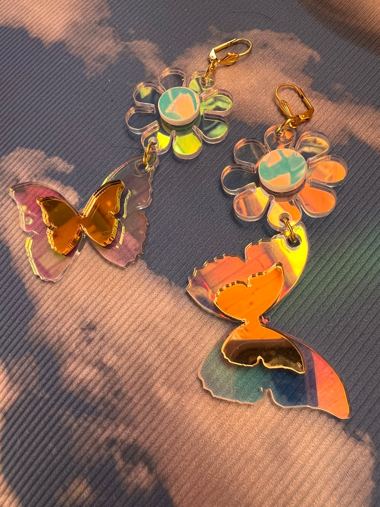 Butterfly love drip Earrings (one of a kind)