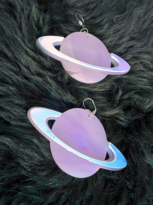 Lavender  Saturn Earrings