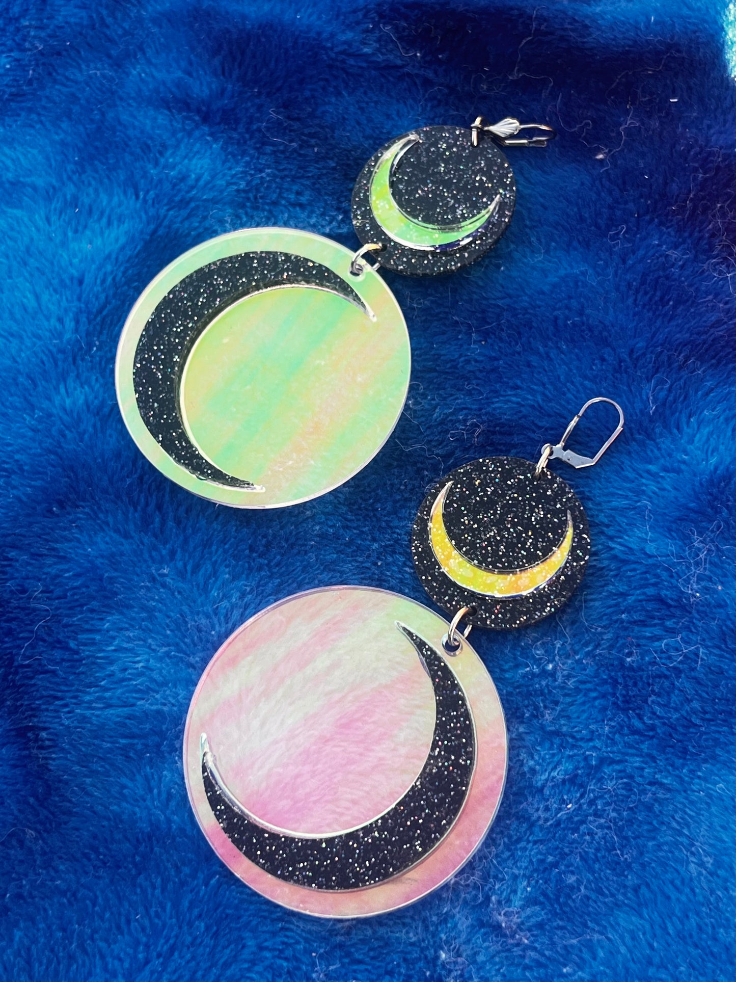 Double Luna goth Earrings