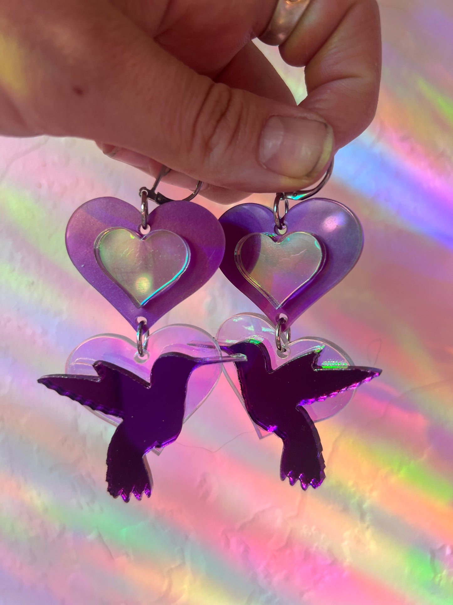 Loving Hummingbird Earrings (one of a kind) 💜