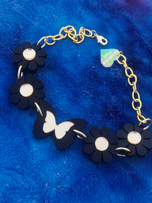 Golden Butterfly Flower Choker