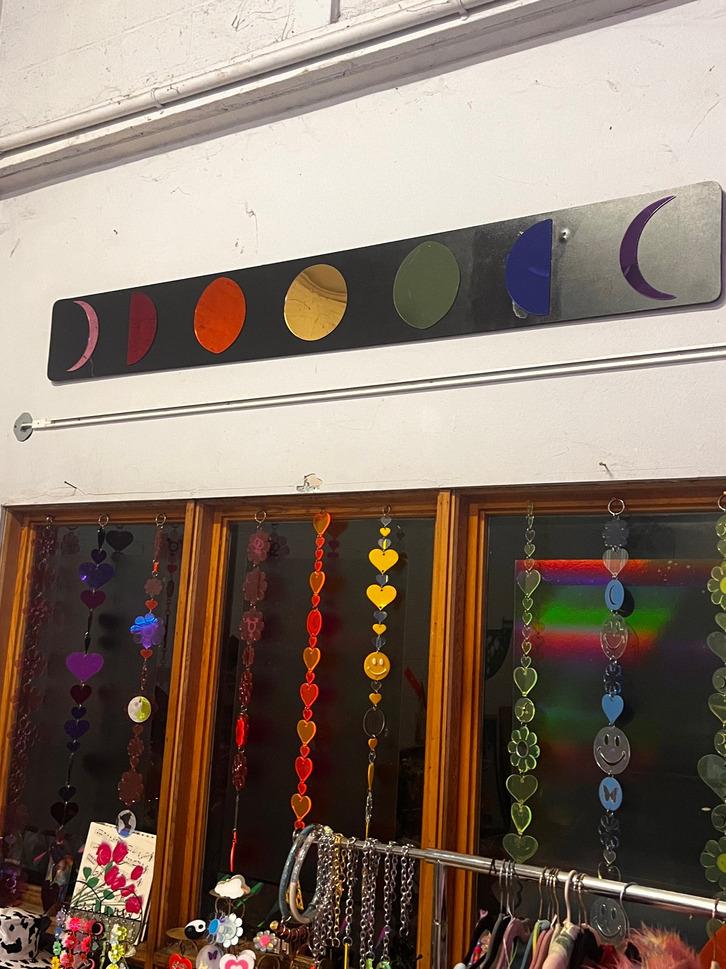 Rainbow moon phase wall mirror 🌈🌖🌗🌘🌑🌒🌓🌔🌈