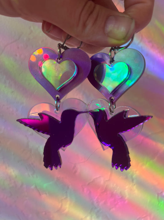 Loving Hummingbird Earrings (one of a kind) 💜