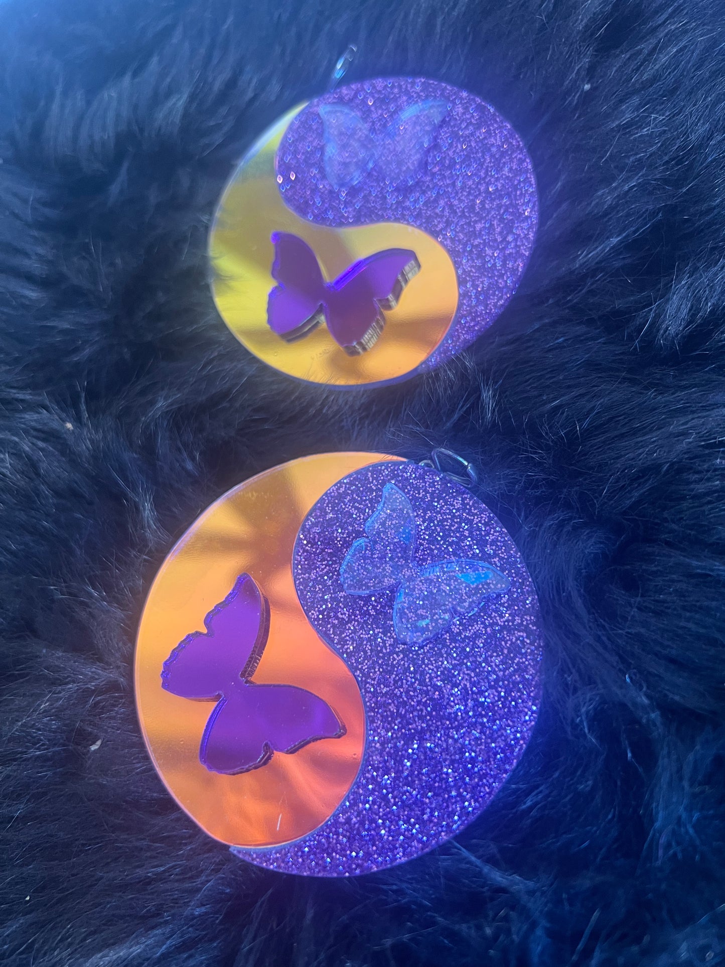 Butterfly Yin Yang Earrings ☯️🦋💜