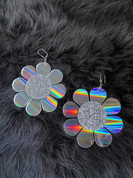 Holographic Flower Power Earrings