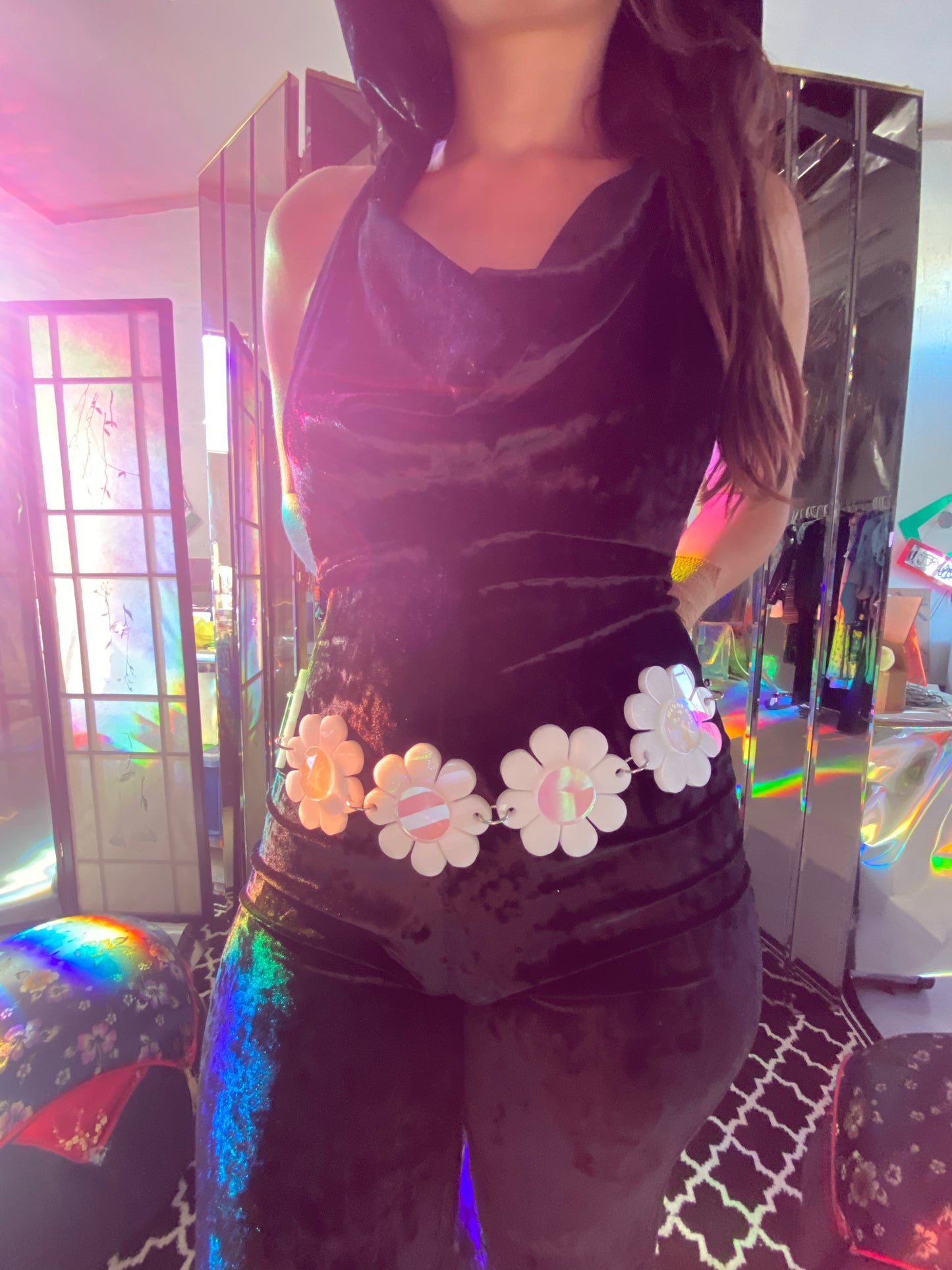 Double sided Flower Power Belt (one of a kind)